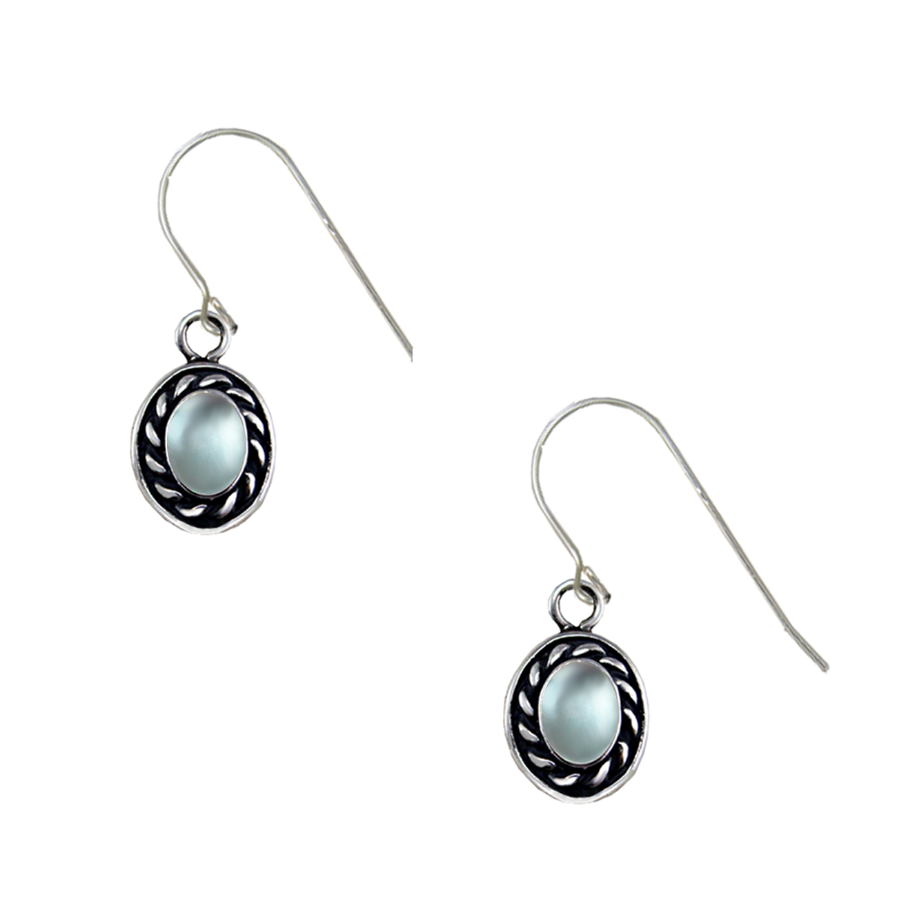 Sterling Silver Little Blue Topaz Gemstone Drop Dangle Earrings